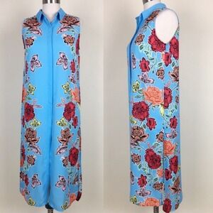 Peter Nygard Sleeveless Button Front Tunic Top Size 8